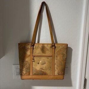 Elegant Map Print Tote Bag